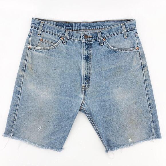 90s Levis 505 jorts denim orange tab cut off jean shorts 1990s vintage - Picture 2 of 4
